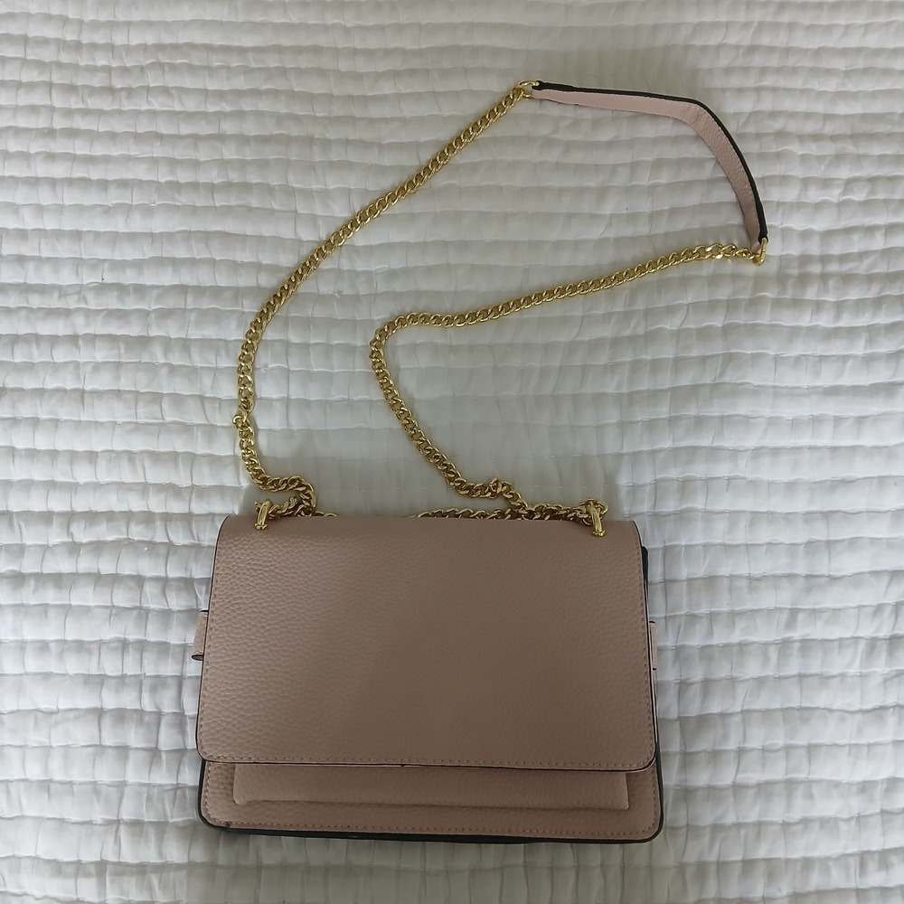 A New Day Adjustable Crossbody Purse Shoulder Bag Womens Light Pink Faux Leather